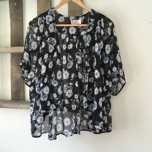 SO sheer kimono style blouse